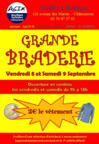 Grande braderie de septembre (boutique solidaire AGIR). Du 8 au 9 septembre 2017 à CHATEAUROUX. Indre.  09H00